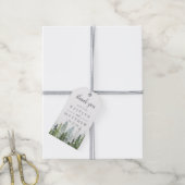 Het Waterverf Pine Tree Forest Wedding Collectie Cadeaulabel (Met Touw)