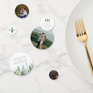 Het Waterverf Pine Tree Forest Wedding Collectie Confetti