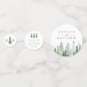 Het Waterverf Pine Tree Forest Wedding Collectie Confetti (Achterkanten)