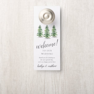 Het Waterverf Pine Tree Forest Wedding Collectie Deurhanger