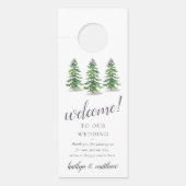 Het Waterverf Pine Tree Forest Wedding Collectie Deurhanger (Voorkant)