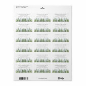 Het Waterverf Pine Tree Forest Wedding Collectie Etiket (Full Sheet)