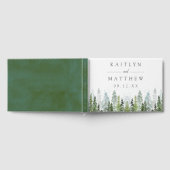 Het Waterverf Pine Tree Forest Wedding Collectie Gastenboek (Volledig)