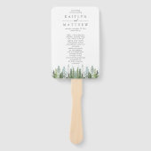 Het Waterverf Pine Tree Forest Wedding Collectie Handwaaier (Voorkant)