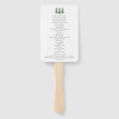 Het Waterverf Pine Tree Forest Wedding Collectie Handwaaier (Achterkant)
