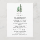Het Waterverf Pine Tree Forest Wedding Collectie Informatiekaartje (Voorkant)