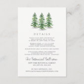 Het Waterverf Pine Tree Forest Wedding Collectie Informatiekaartje (Voorkant)