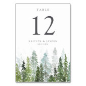 Het Waterverf Pine Tree Forest Wedding Collectie Kaart (Voorkant)