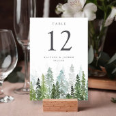 Het Waterverf Pine Tree Forest Wedding Collectie Kaart