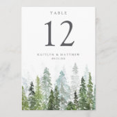 Het Waterverf Pine Tree Forest Wedding Collectie Kaart (Voorkant)