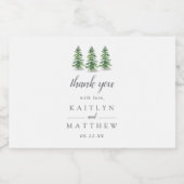 Het Waterverf Pine Tree Forest Wedding Collectie Likeurfles Etiket (Enkel label)