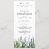Het Waterverf Pine Tree Forest Wedding Collectie Menu (Voorkant)