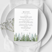 Het Waterverf Pine Tree Forest Wedding Collectie Menu