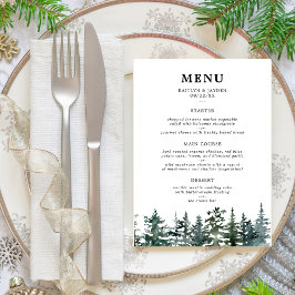 Het Waterverf Pine Tree Forest Wedding Collectie Menu