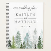 Het Waterverf Pine Tree Forest Wedding Collectie Planner (Voorkant)