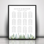 Het Waterverf Pine Tree Forest Wedding Collectie Poster