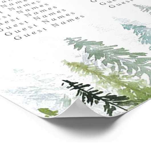 Het Waterverf Pine Tree Forest Wedding Collectie Poster (Hoek)