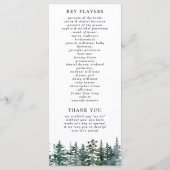 Het Waterverf Pine Tree Forest Wedding Collectie Programmakaart (Achterkant)
