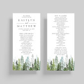 Het Waterverf Pine Tree Forest Wedding Collectie Programmakaart