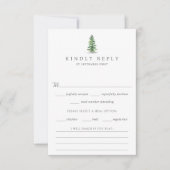 Het Waterverf Pine Tree Forest Wedding Collectie RSVP Kaartje (Voorkant)