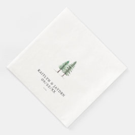 Het Waterverf Pine Tree Forest Wedding Collectie Servet