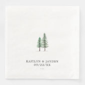 Het Waterverf Pine Tree Forest Wedding Collectie Servet (Voorkant)