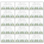 Het Waterverf Pine Tree Forest Wedding Collectie Sticker (Voorkant)
