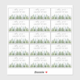 Het Waterverf Pine Tree Forest Wedding Collectie Sticker