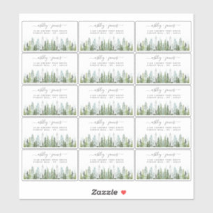 Het Waterverf Pine Tree Forest Wedding Collectie Sticker