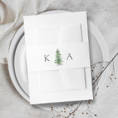 Het Waterverf Pine Tree Forest Wedding Collectie Uitnodigingen Wikkel