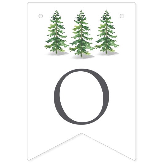 Het Waterverf Pine Tree Forest Wedding Collectie Vlaggetjes (Tweede vlag)