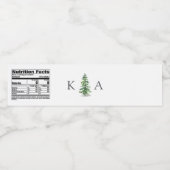 Het Waterverf Pine Tree Forest Wedding Collectie Waterfles Etiket (Enkel label)