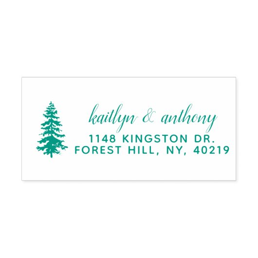 Het Waterverf Pine Tree Forest Wedding Collectie Zelfinktende Stempel (Design)