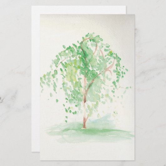 Het Waterverf Willow-Briefpapier Briefpapier (Voorkant / Achterkant)