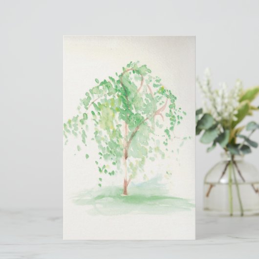 Het Waterverf Willow-Briefpapier Briefpapier (Staand voorkant)