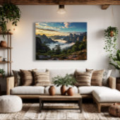 Het Web Over Bergen Canvas Afdruk