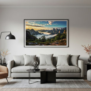 Het web over bergen poster