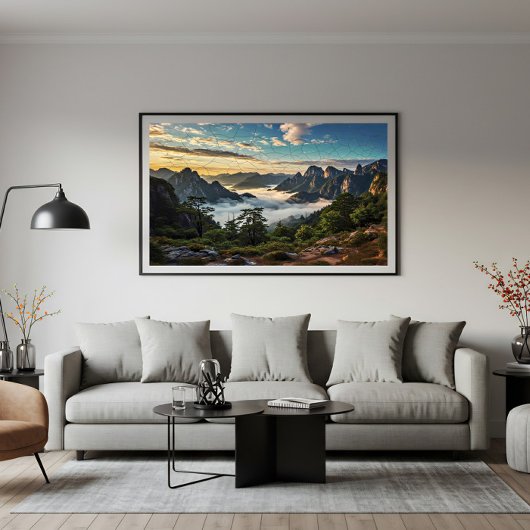 Het web over bergen poster