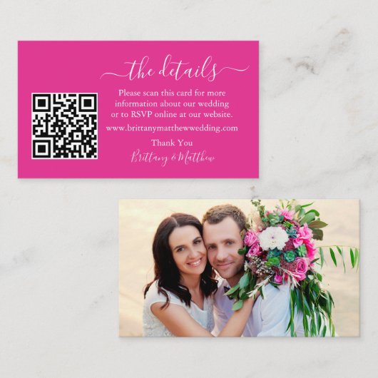 Het Web QR van de details van het calligrafiehuwel Informatiekaartje (Voorkant / Achterkant)