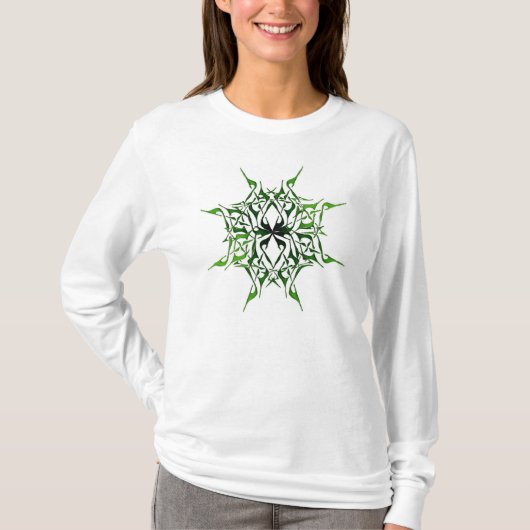 Het web van de Groene Weduwe T-shirt (Voorkant)