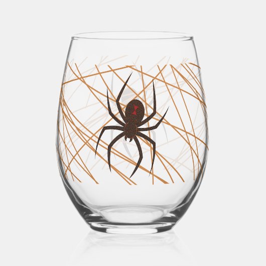 Het web van de spin wijnglas zonder voet (Voorkant)