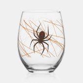 Het web van de spin wijnglas zonder voet (Achterkant)