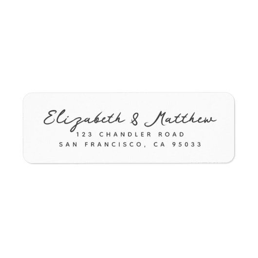 Het weddenschap Elegant Modern Manuscript Chic Ret Etiket (Voorkant)