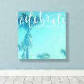 Het weekeinde vieren canvas afdruk (Insitu (Houten vloer))