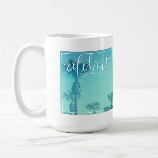 Het weekeinde vieren koffiemok (Links)