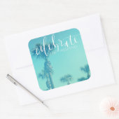 Het weekeinde vieren vierkante sticker (Envelop)