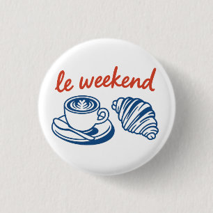 het weekend Frans Ronde Button 3,2 Cm