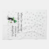 Het weer buiten is angstaanjagend, wijn is heerlij theedoek (Horizontaal)