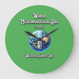 Het weer geeft vorm aan het leven. Wereld Meteorol Grote Klok