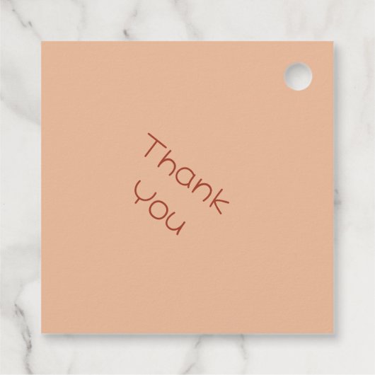 Het weer in baby shower Boho Peachy Bedankjes Labels (Achterkant)